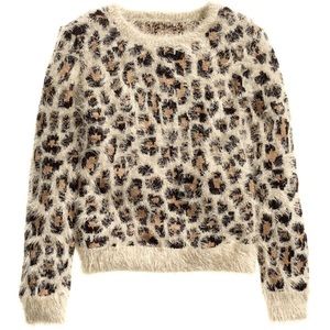 Leopard Print Chenille Knit Sweater